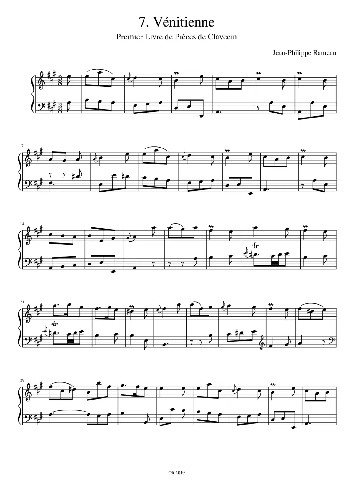 Premier Livre de Pièces de Clavecin - Page 1