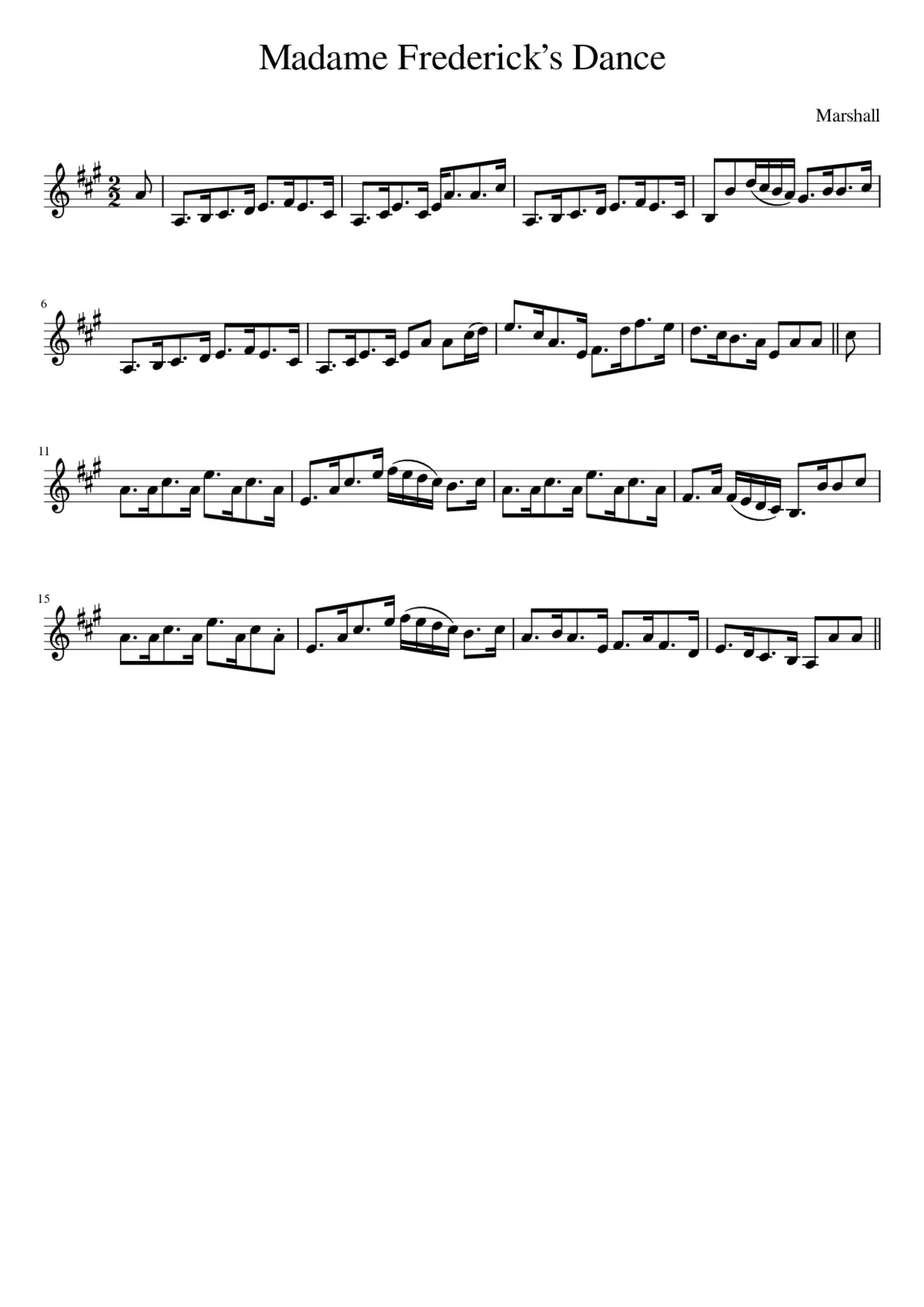 Madame Fredericks Dance - Page 1