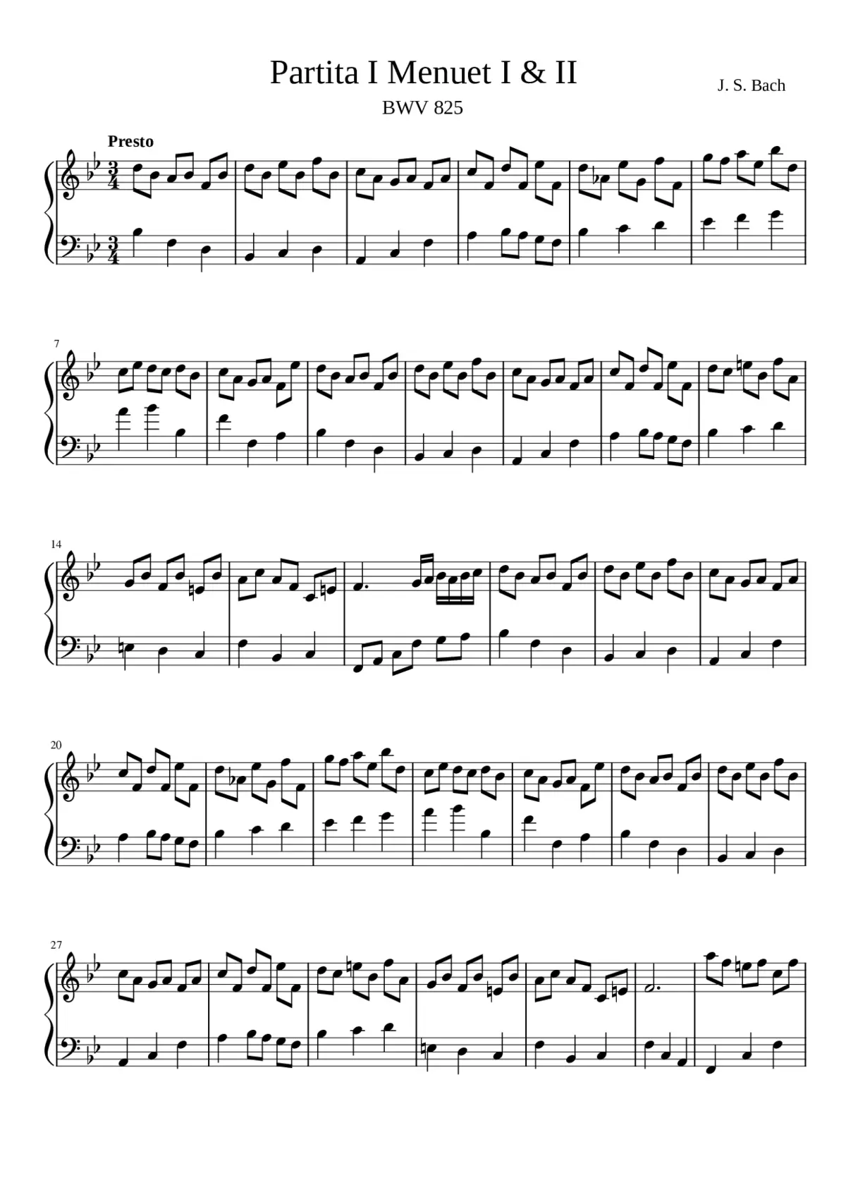 Partita in B-flat major BWV 825 - Page 1