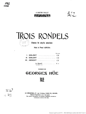 Trois rondels dans le style ancien