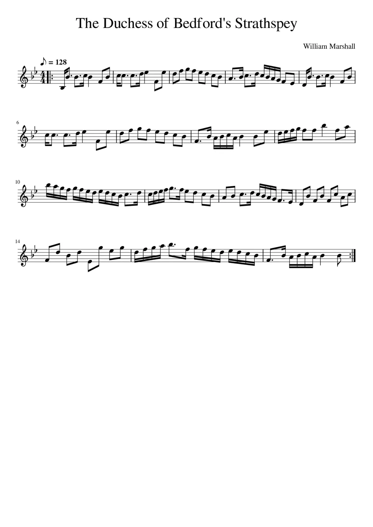 The Duchess of Bedford's Strathspey - Page 1