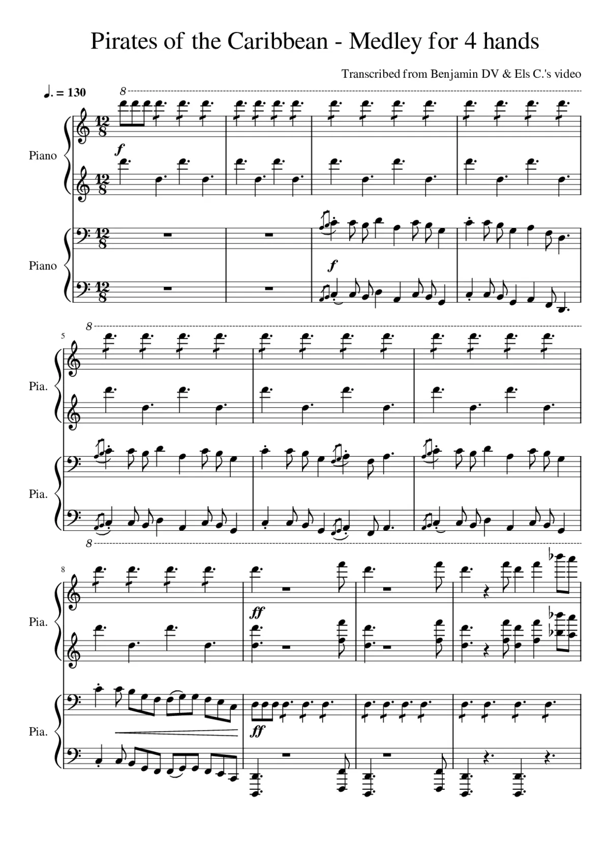 Pirates of the Caribbean Medley - Page 1