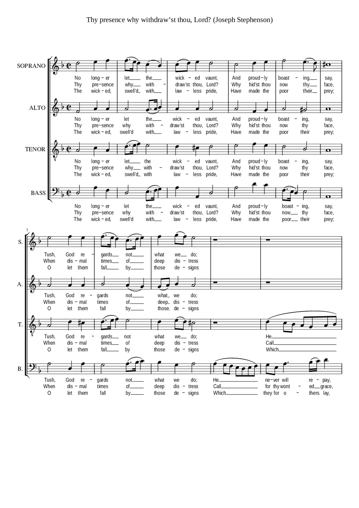 Thy presence why withdraw'st thou Lord? - Page 1
