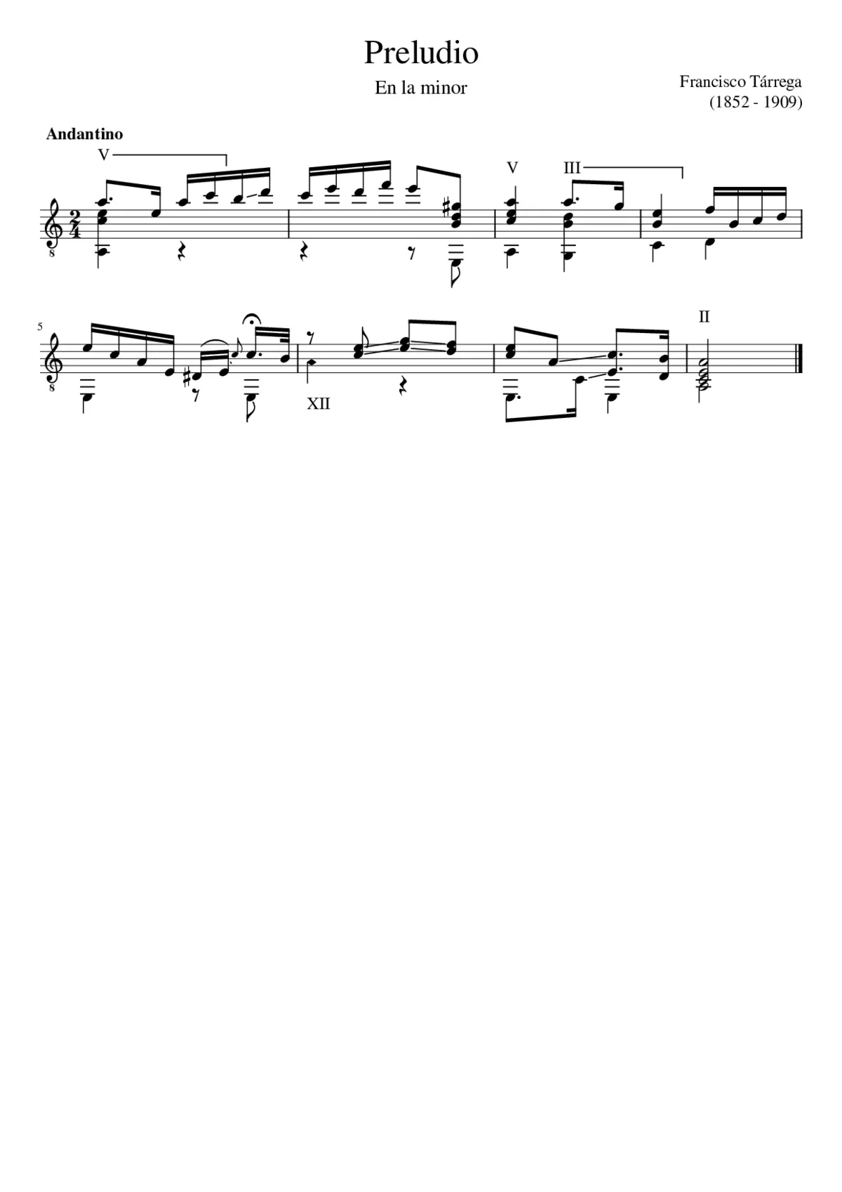 Francisco Tárrega - Preludio en la minor - Page 1