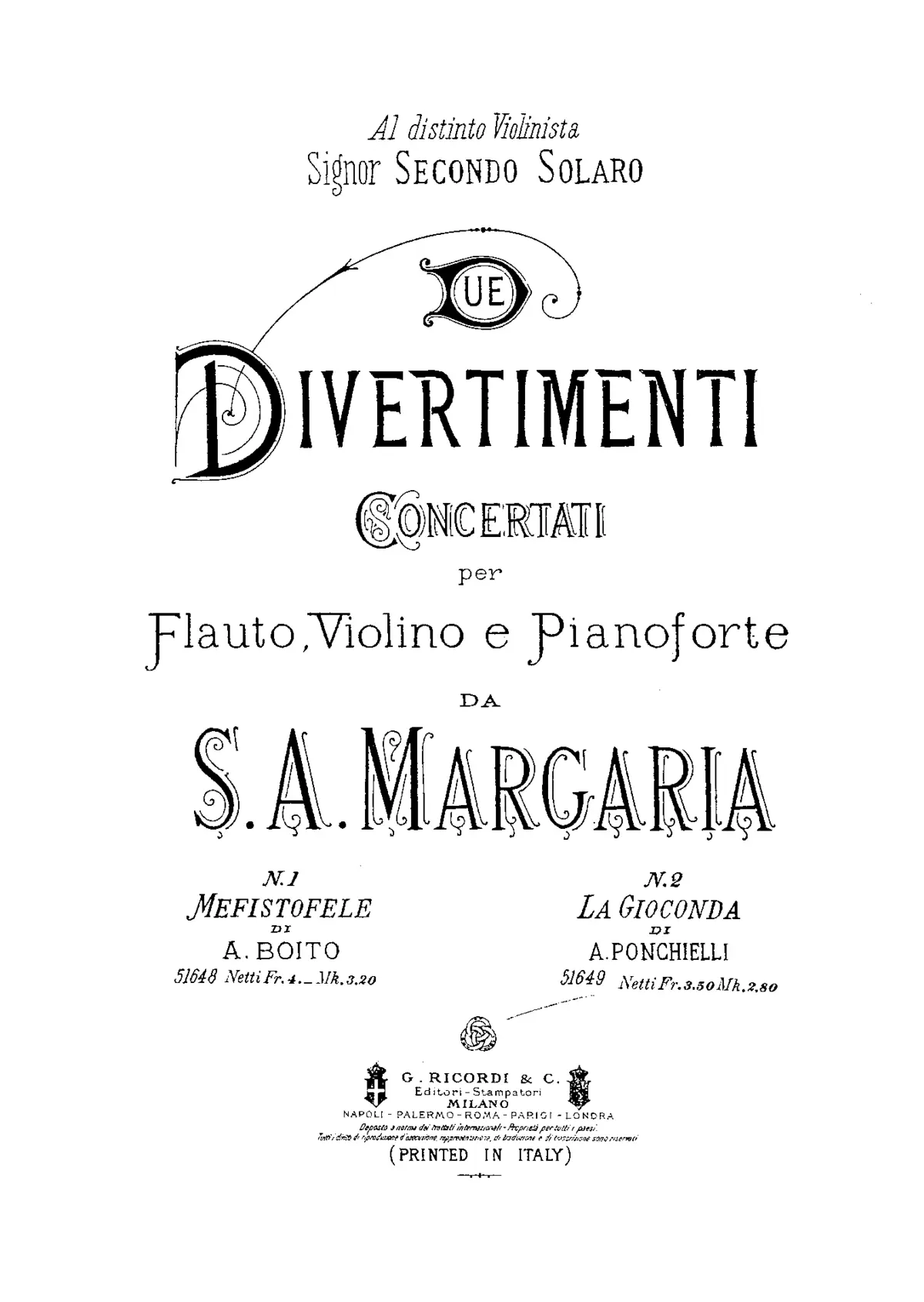 Due Divertimenti Concertati - Page 1