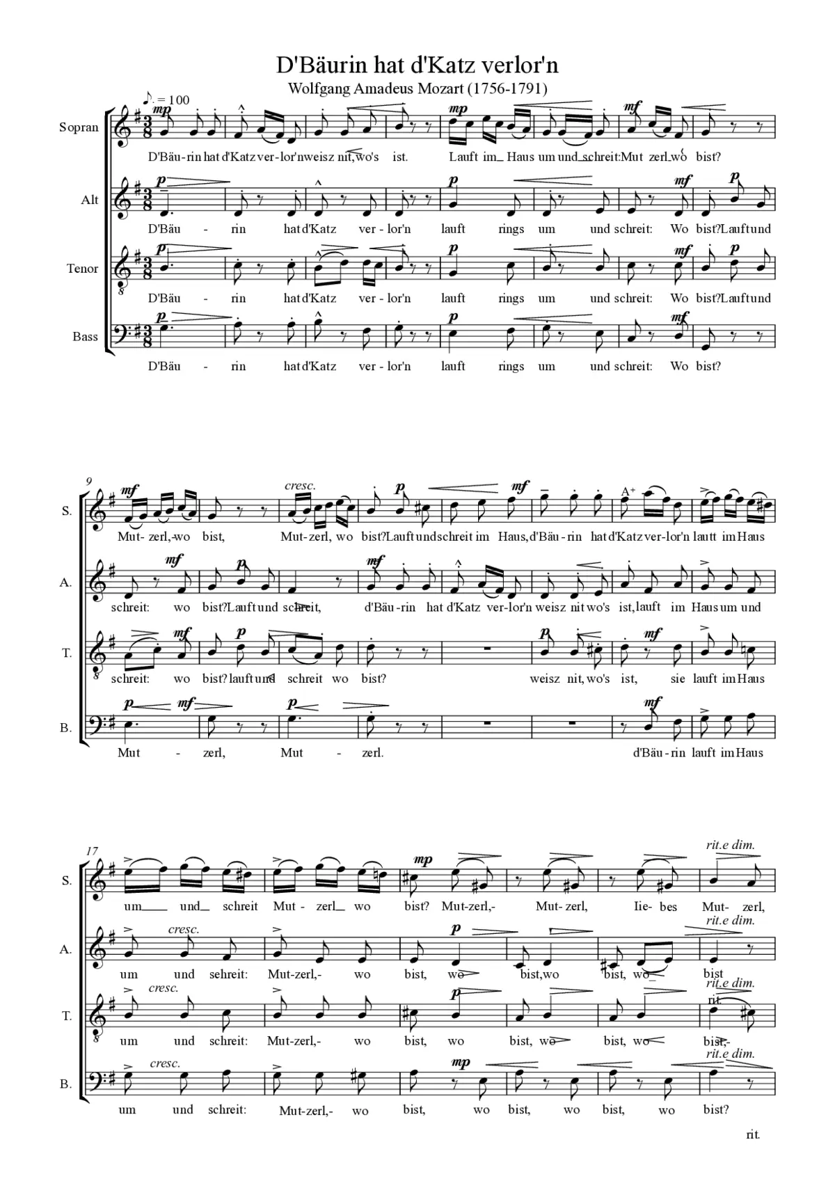 D'Bäurin hat d'Katz verlor'n - Page 1