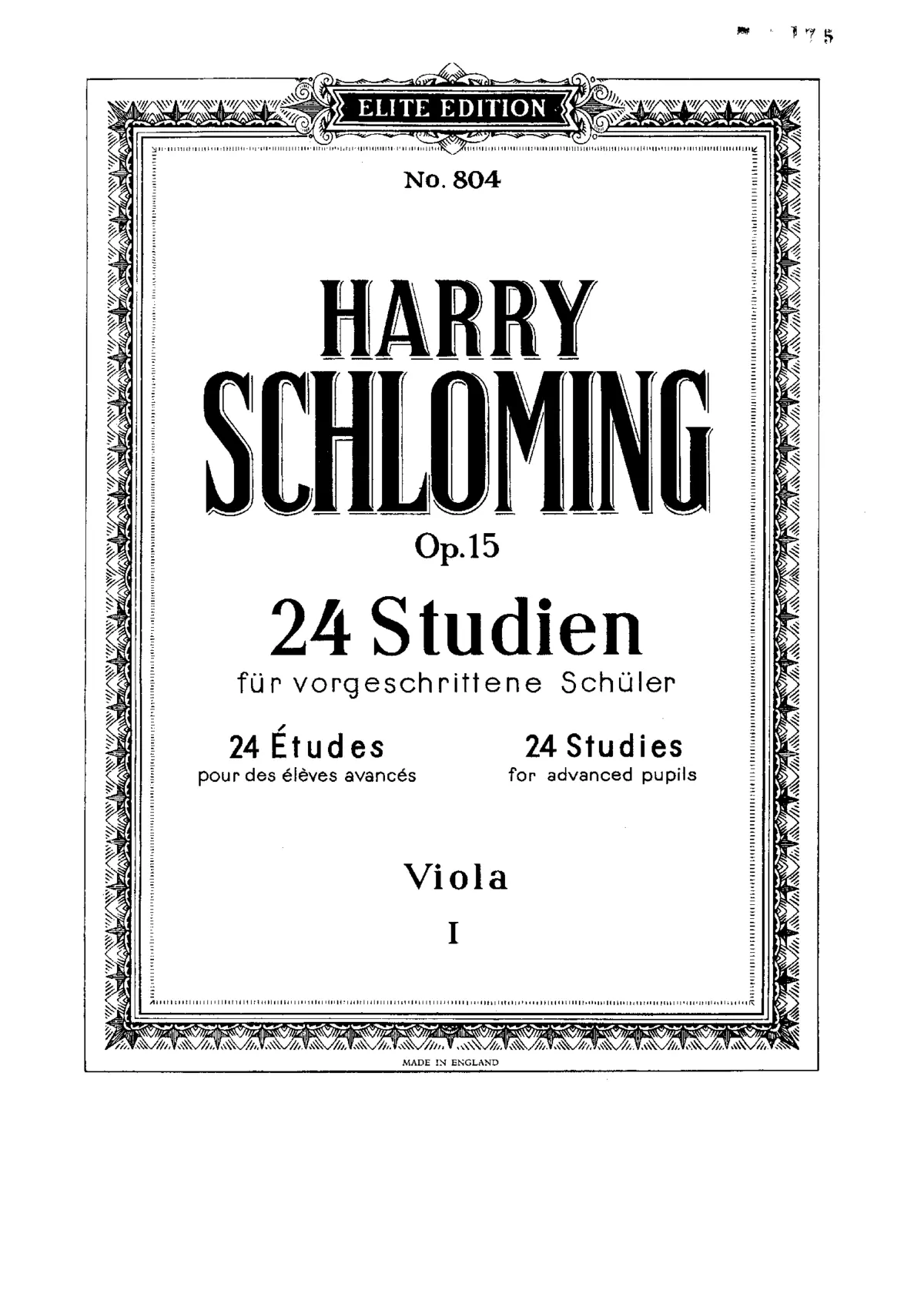 24 Studien für Viola für vorgeschrittene Spieler - Page 1