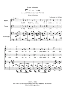 Wiegenlied am Lager eines kranken Kindes, Op. 78, No. 3