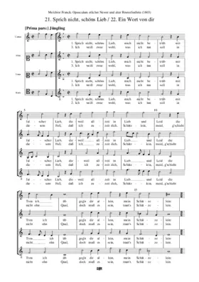 Sprich nicht, schöns Lieb / Ein Wort von dir