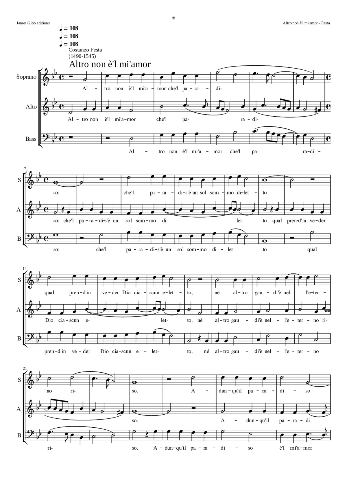 Altro non è'l mi'amor - Page 1