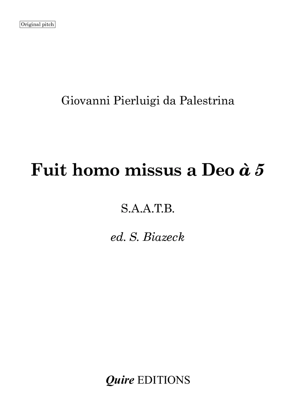 Fuit homo missus a Deo a 5 - Page 1