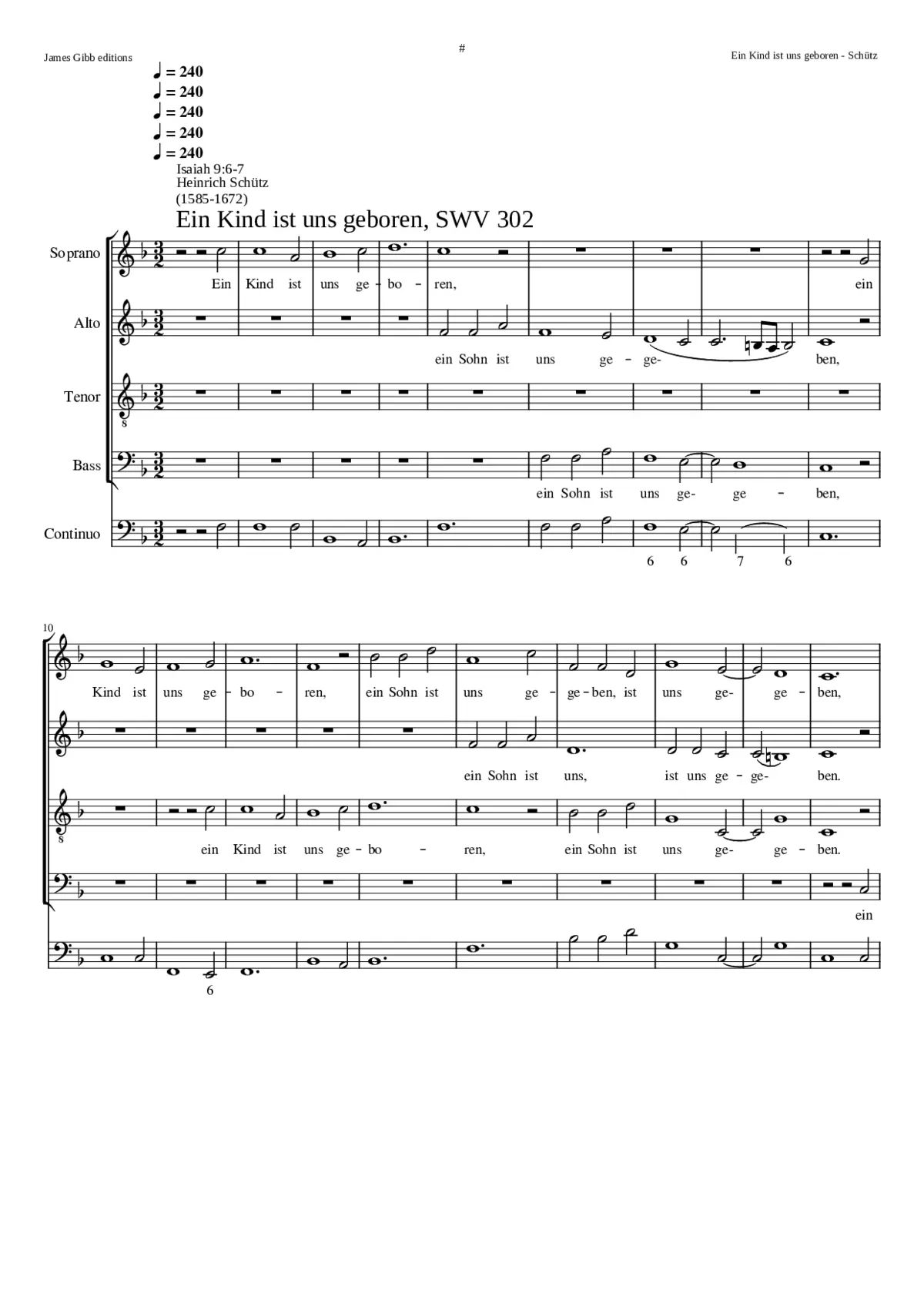 Ein Kind ist uns geboren - Page 1