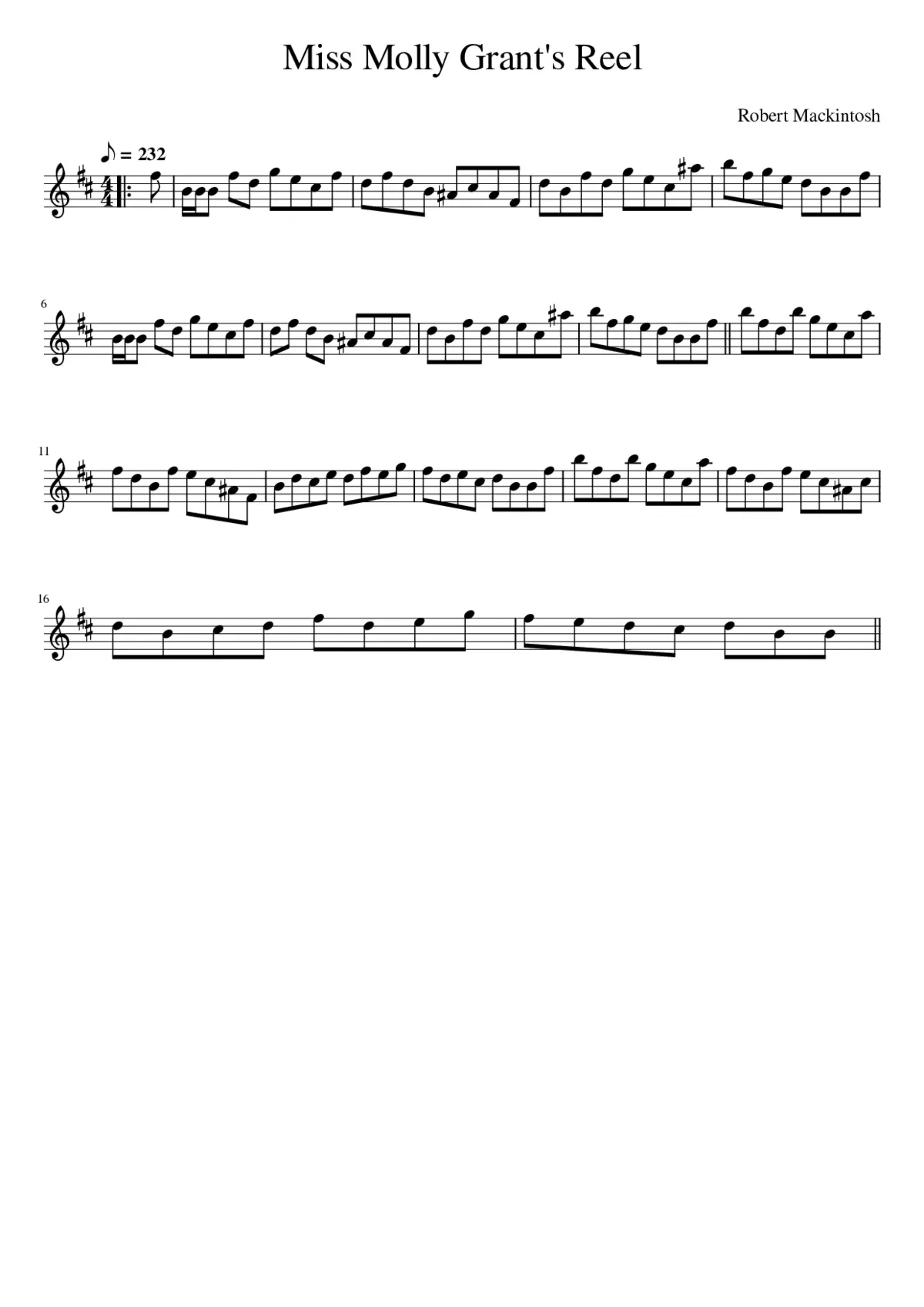 Miss Molly Grant's Reel - Page 1