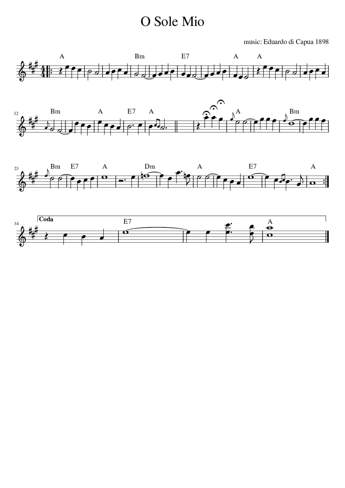 'O Sole Mio - Page 1