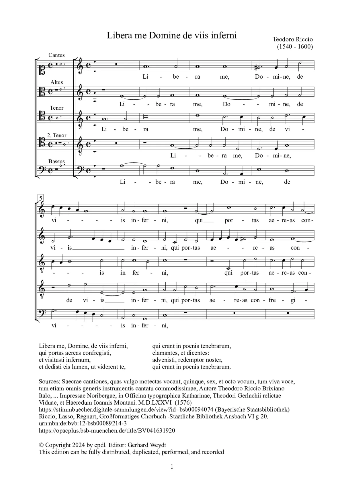 Libera me Domine de viis inferni - Page 1