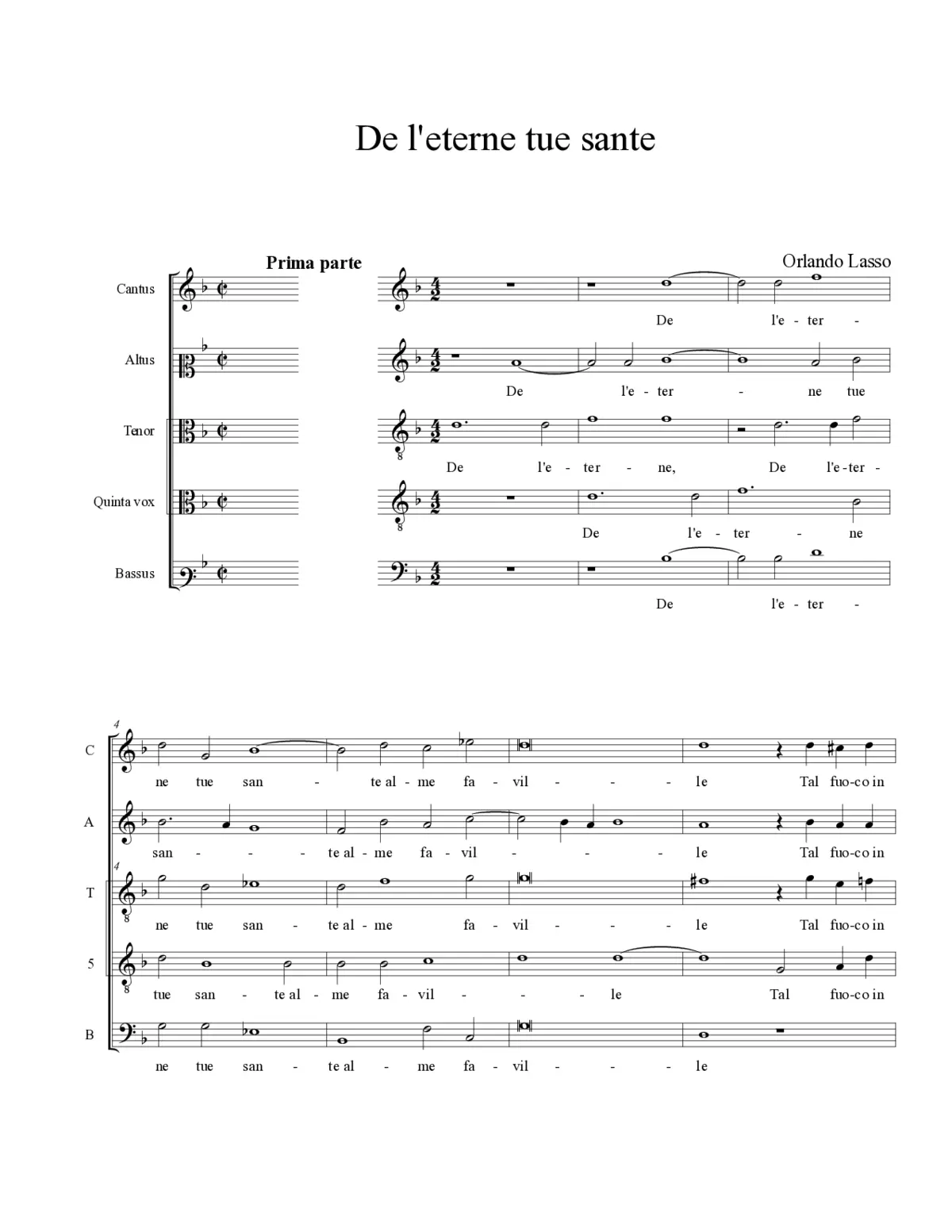De l'eterne tue sante - Page 1