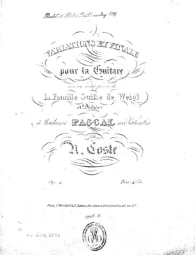 Variations et Finale, Op.2