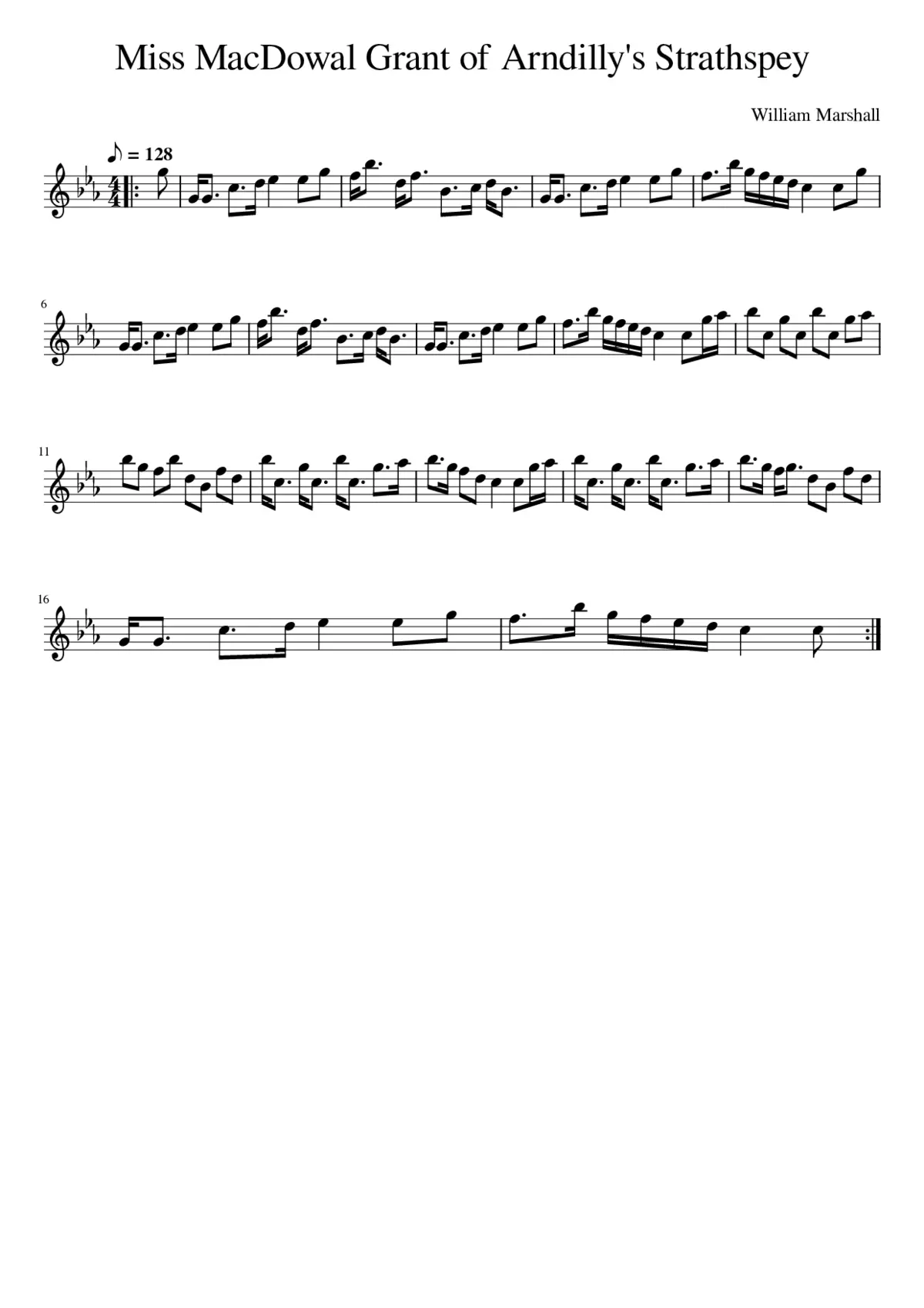 Miss MacDowal Grant of Arndilly's Strathspey - Page 1