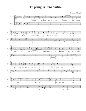 Tu piangi al mio partire