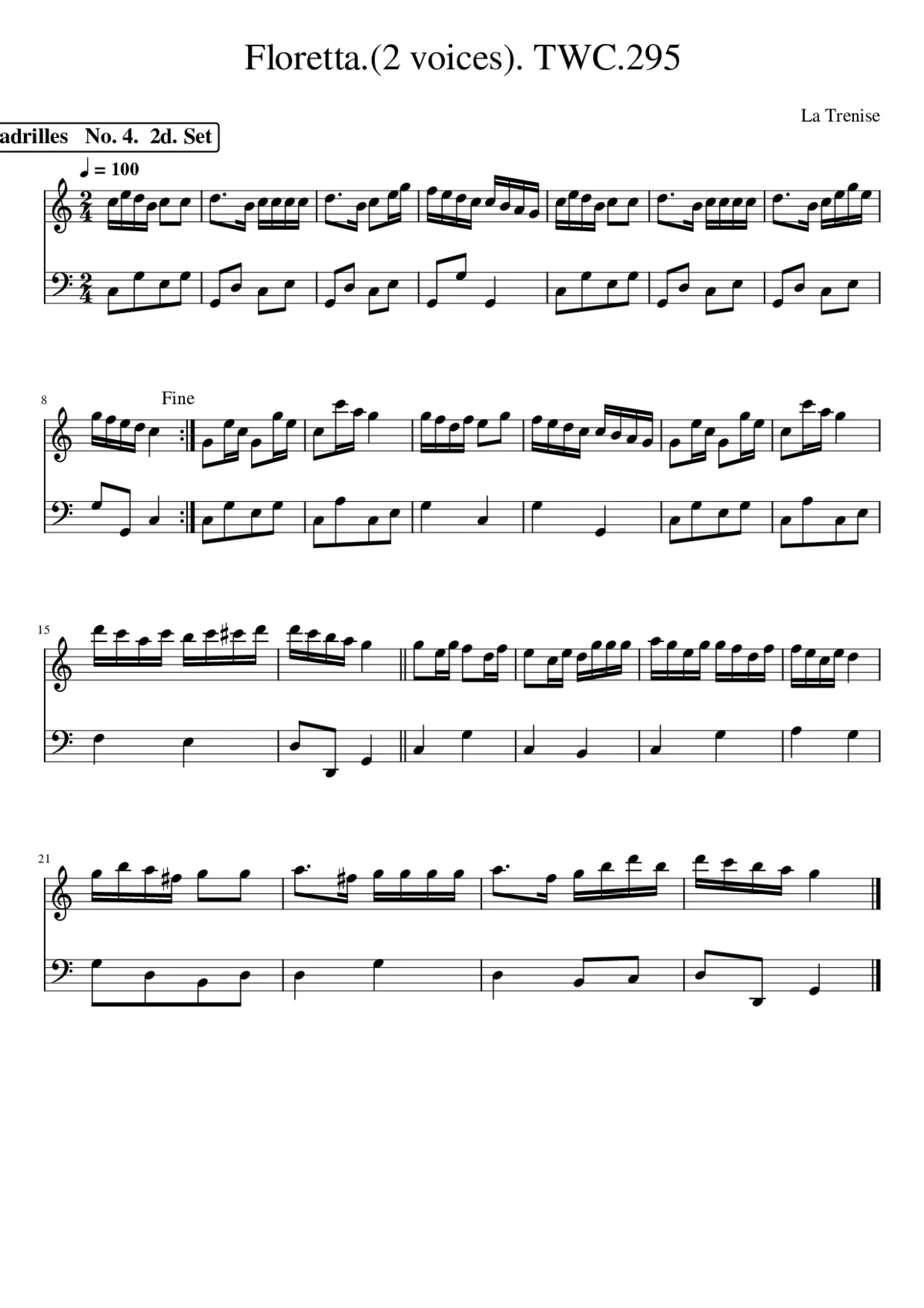 Floretta.(2 voices). TWC.295 - Page 1