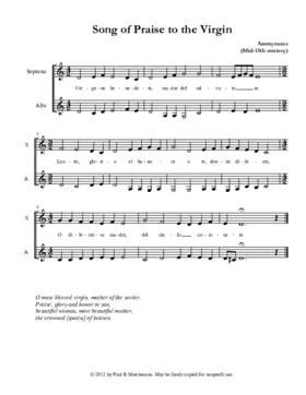 Song of Praise to the Virgin