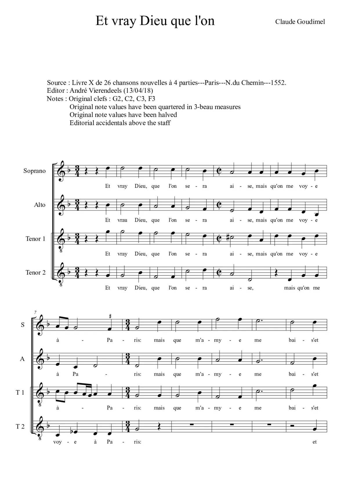 Et vray Dieu - Page 1