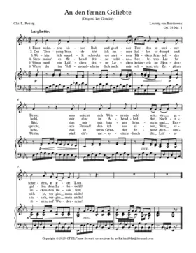 An den fernen Geliebten, Op. 75 No. 5