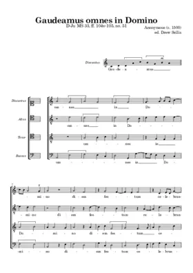 Gaudeamus omnes in Domino (D-Ju MS 33)