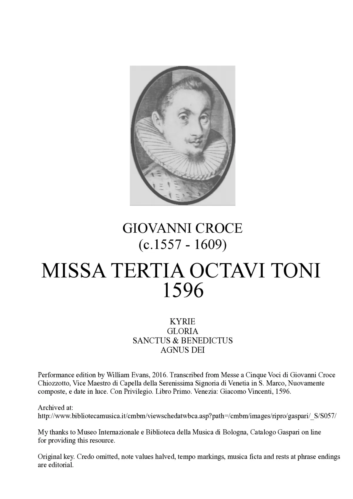 Missa tertia octavi toni - Page 1