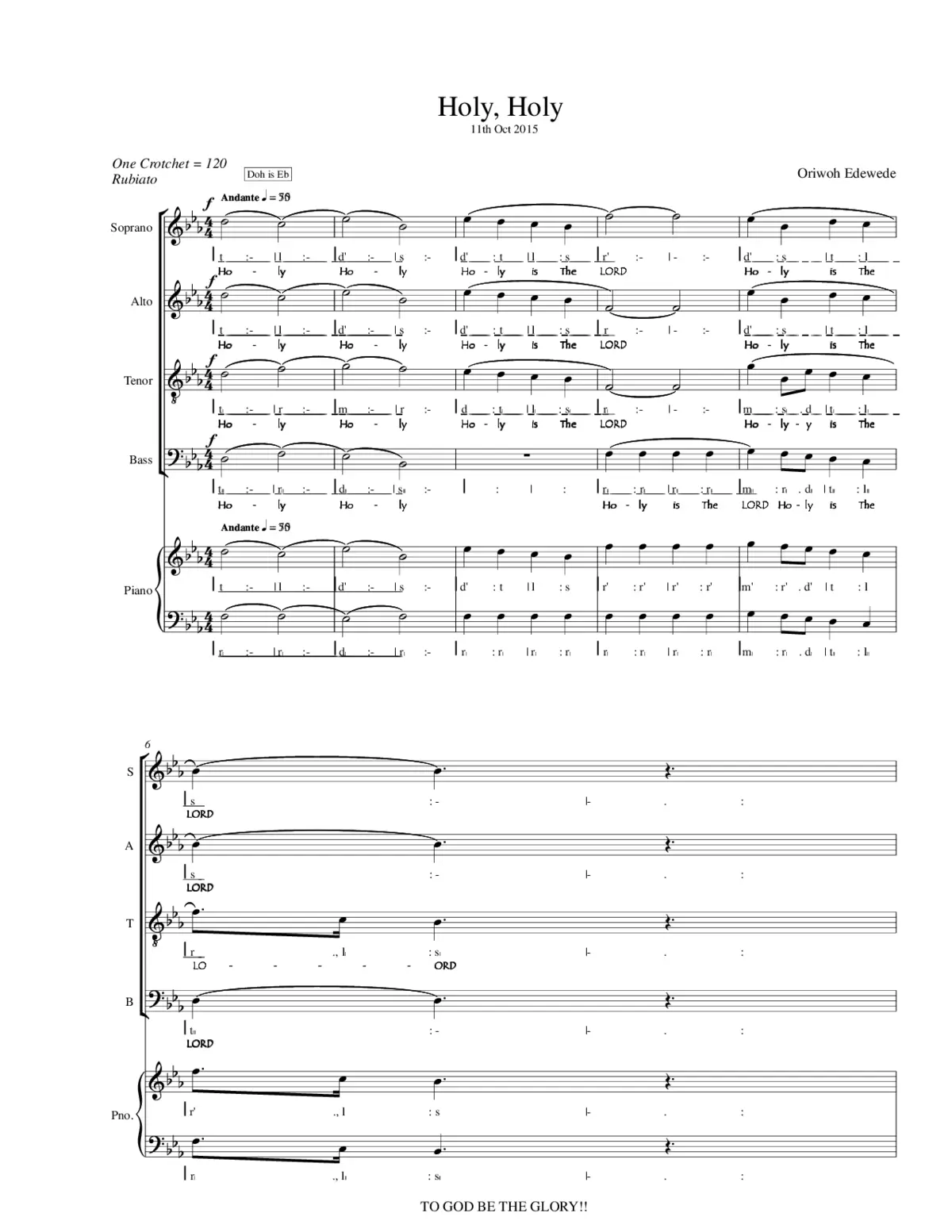 Holy, Holy 11th Oct 2015 - Page 1