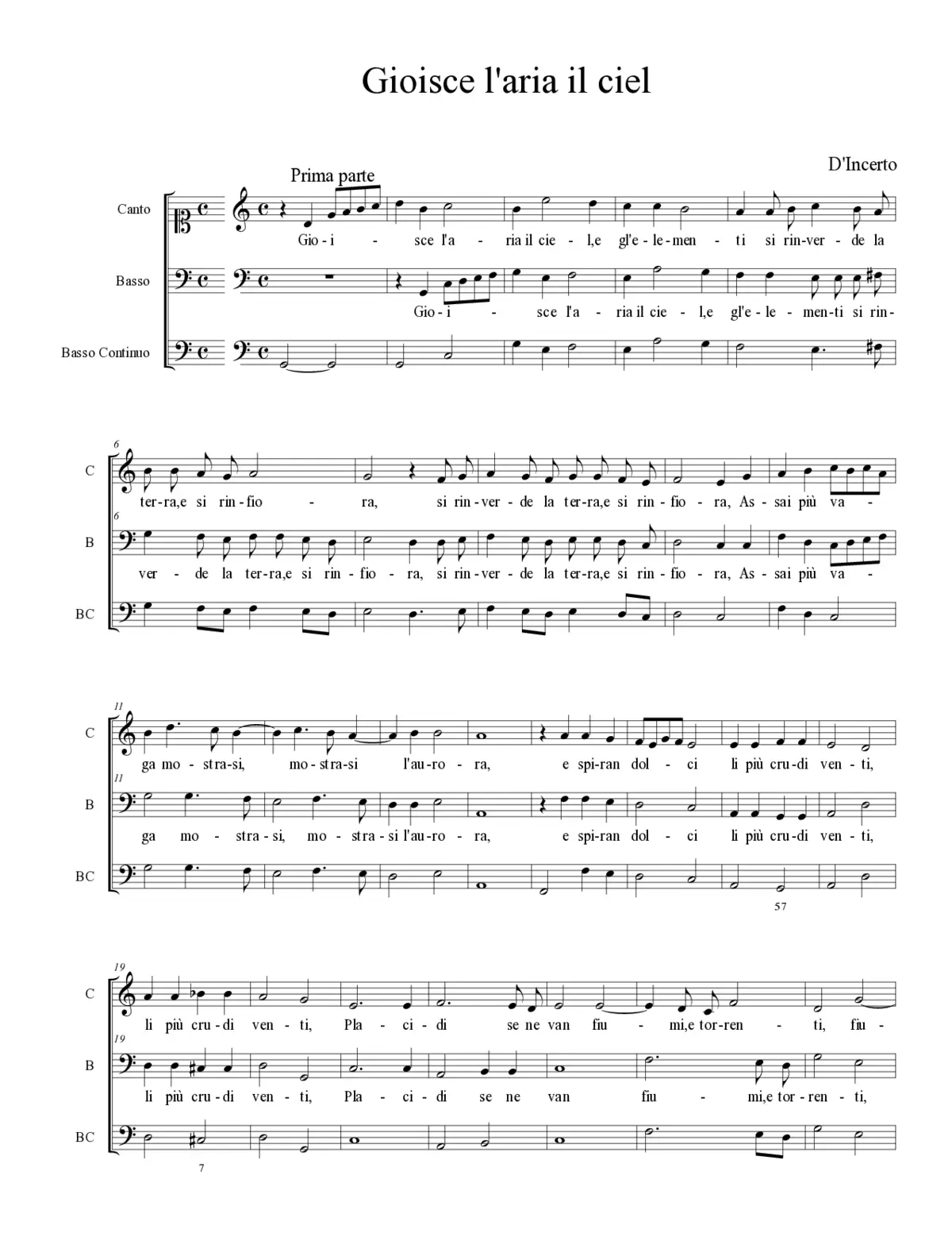 Gioisce l'aria il ciel - Page 1