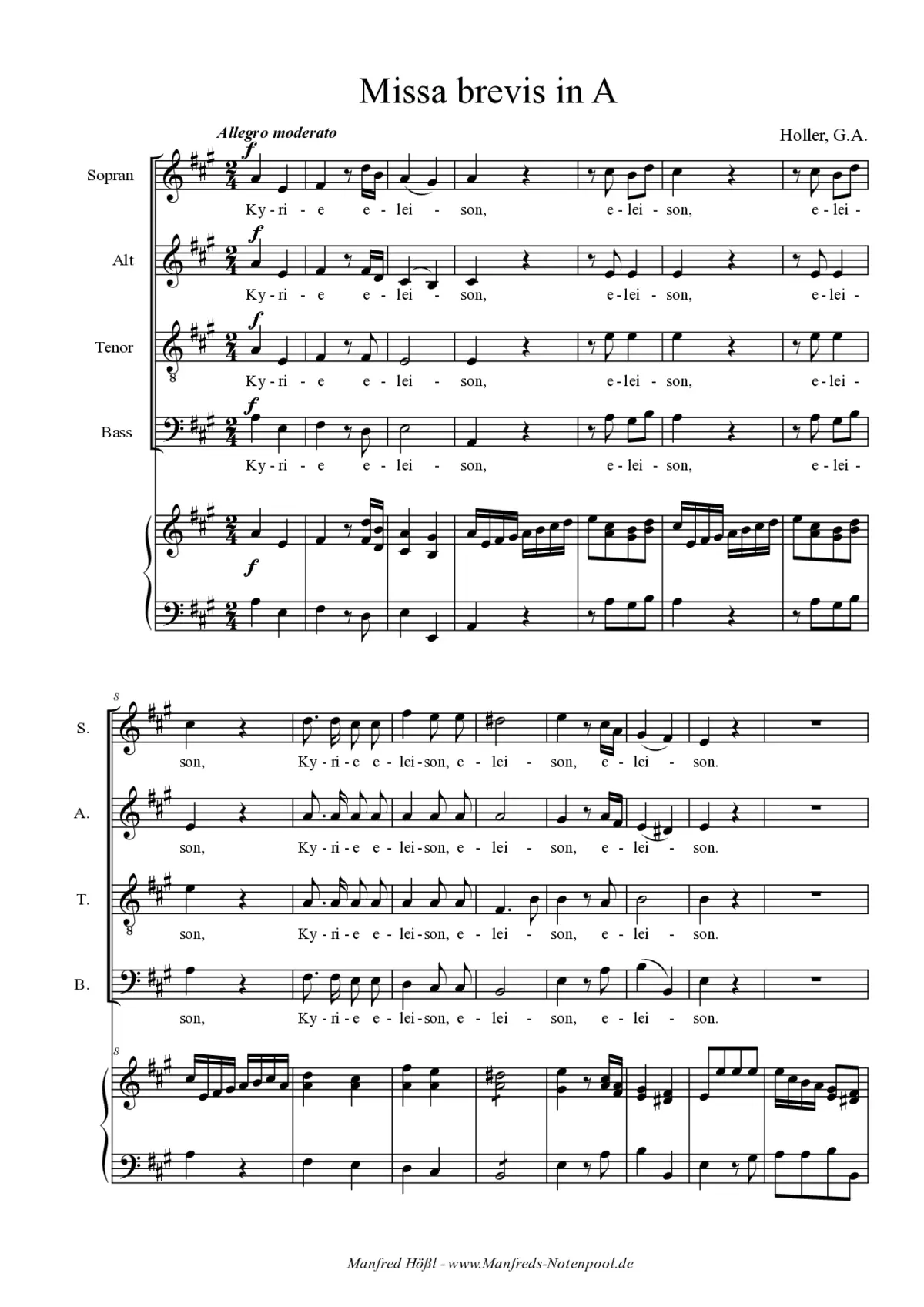 Missa brevis in A - Page 1