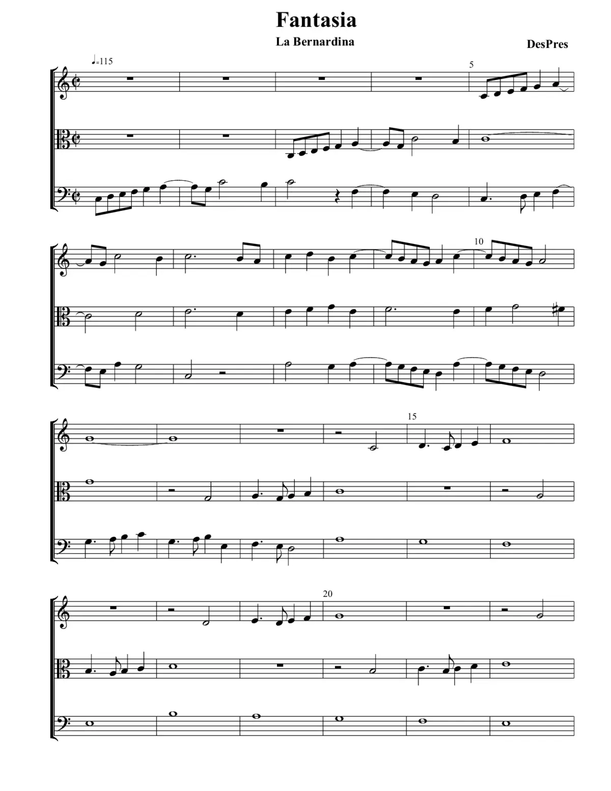 2 Fantasias for Viols - Page 1
