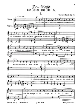 4 Songs for Voice and Violin