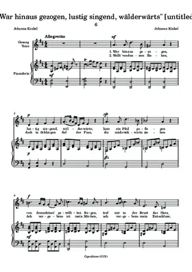 untitled („War hinaus gezogen, lustig singend“)