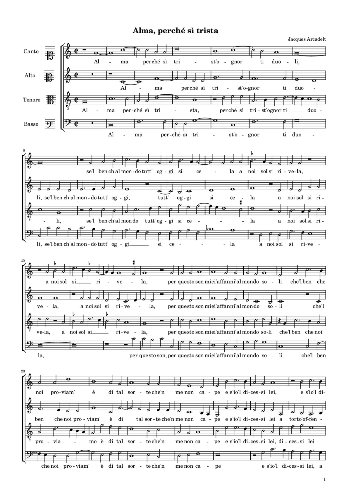 Alma perché sì trista - Page 1