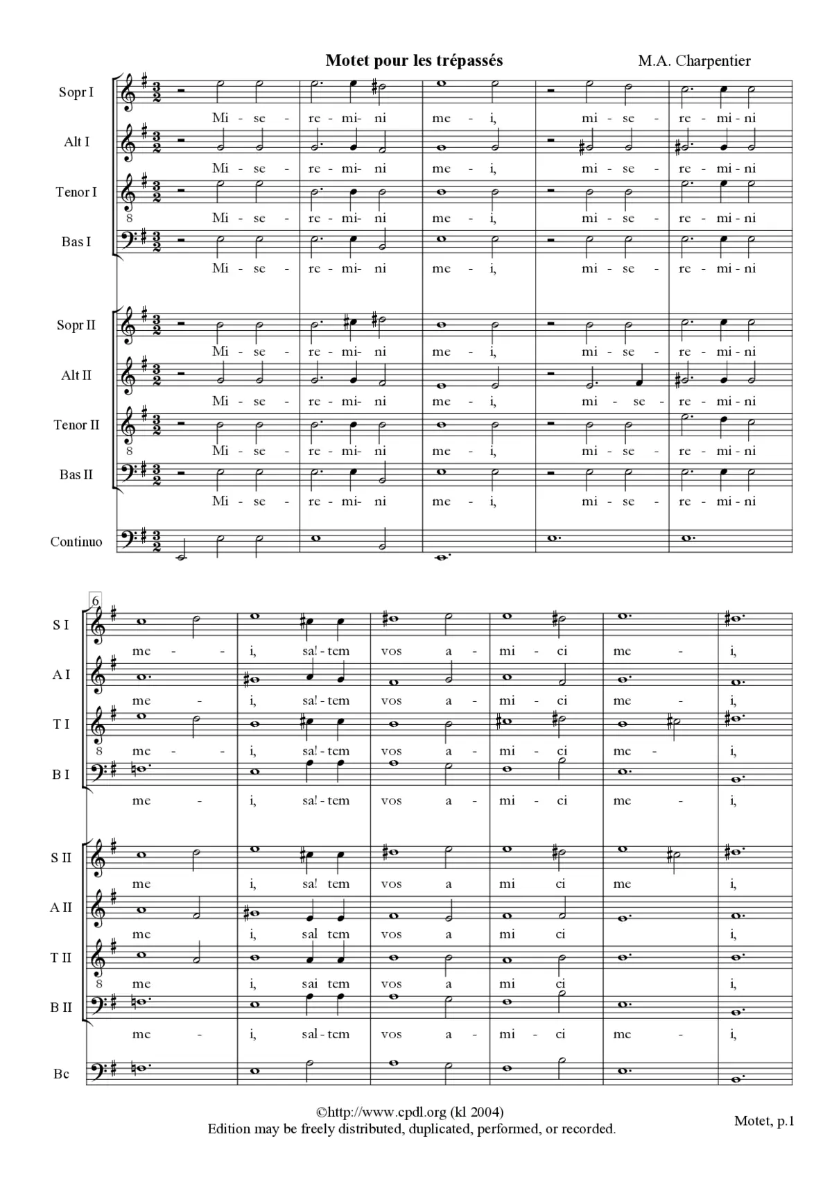 Miseremini mei, H. 311 - Page 1