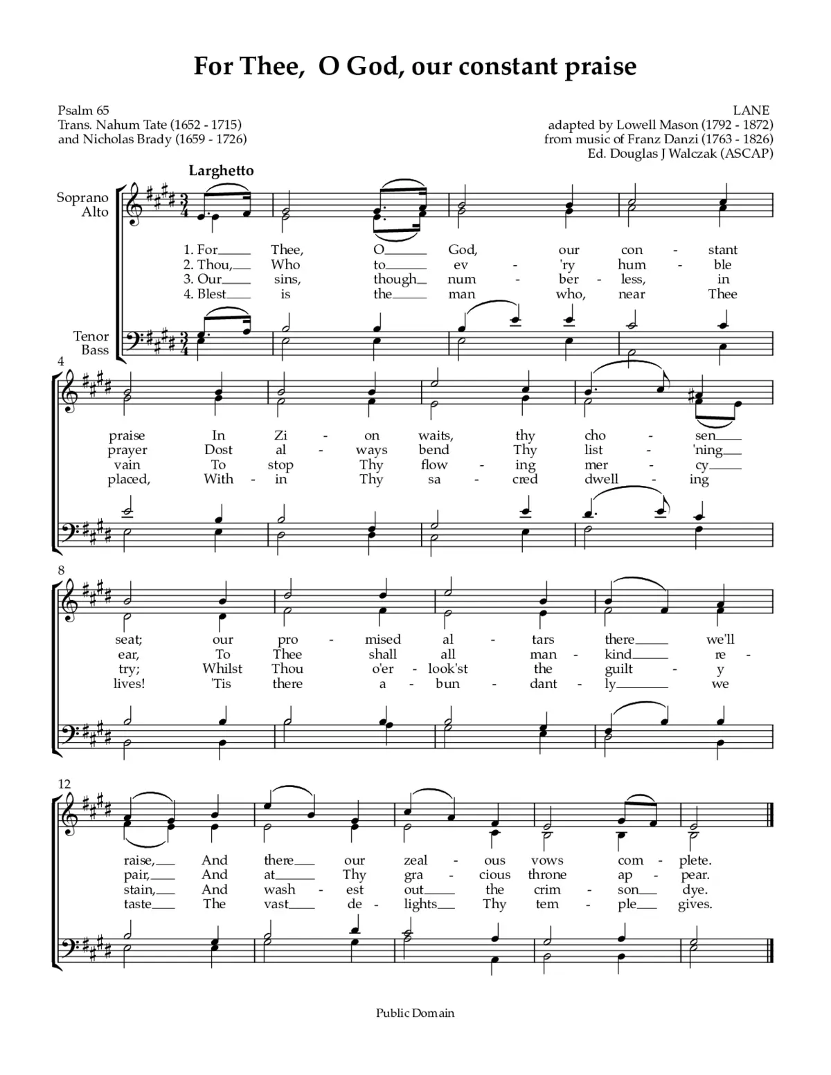 For Thee, O God, our constant praise - Page 1