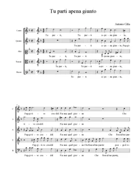 Tu parti apena giunto