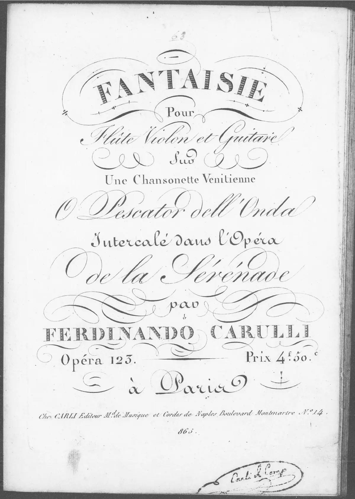 Fantasie pour Flûte, Violon et Guitare - Page 1