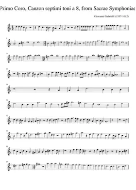 Canto Primo Coro Canzon septimi toni a 8 from Sacrae Symphoniae (1597)