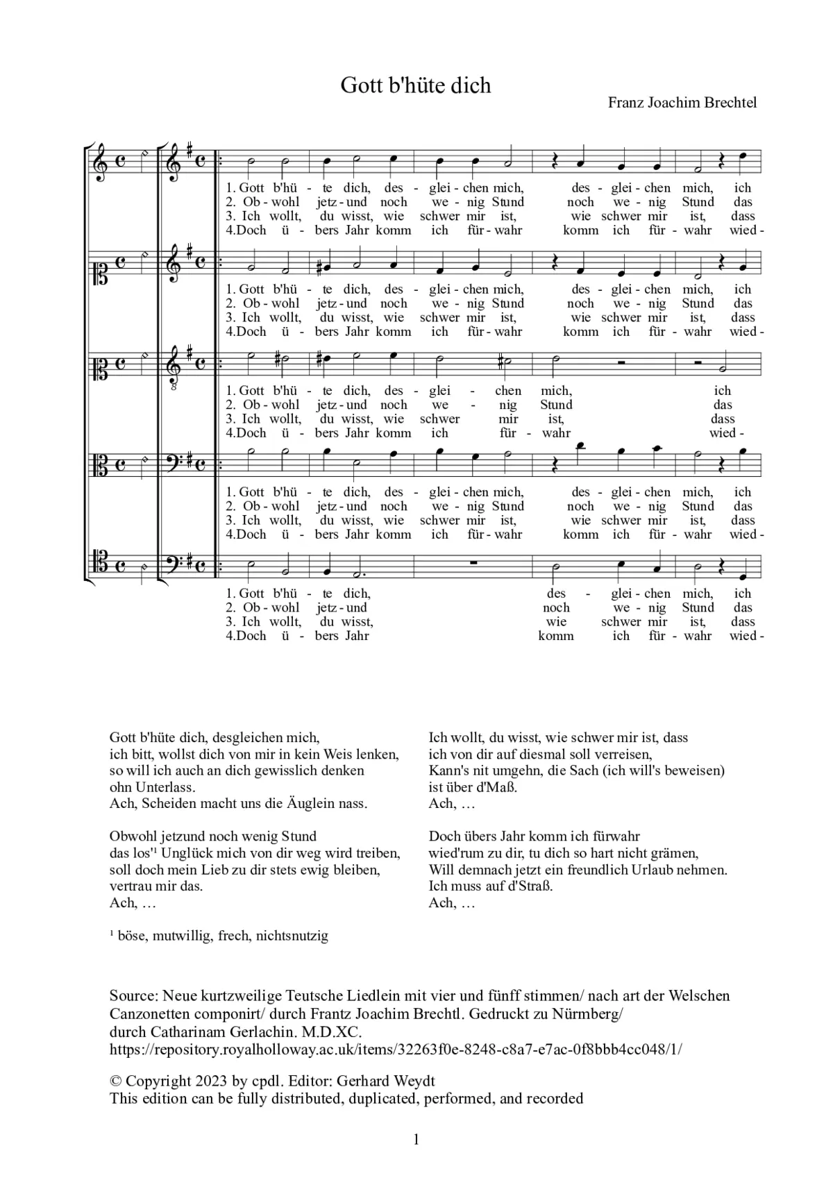 Gott b'hüte dich - Page 1