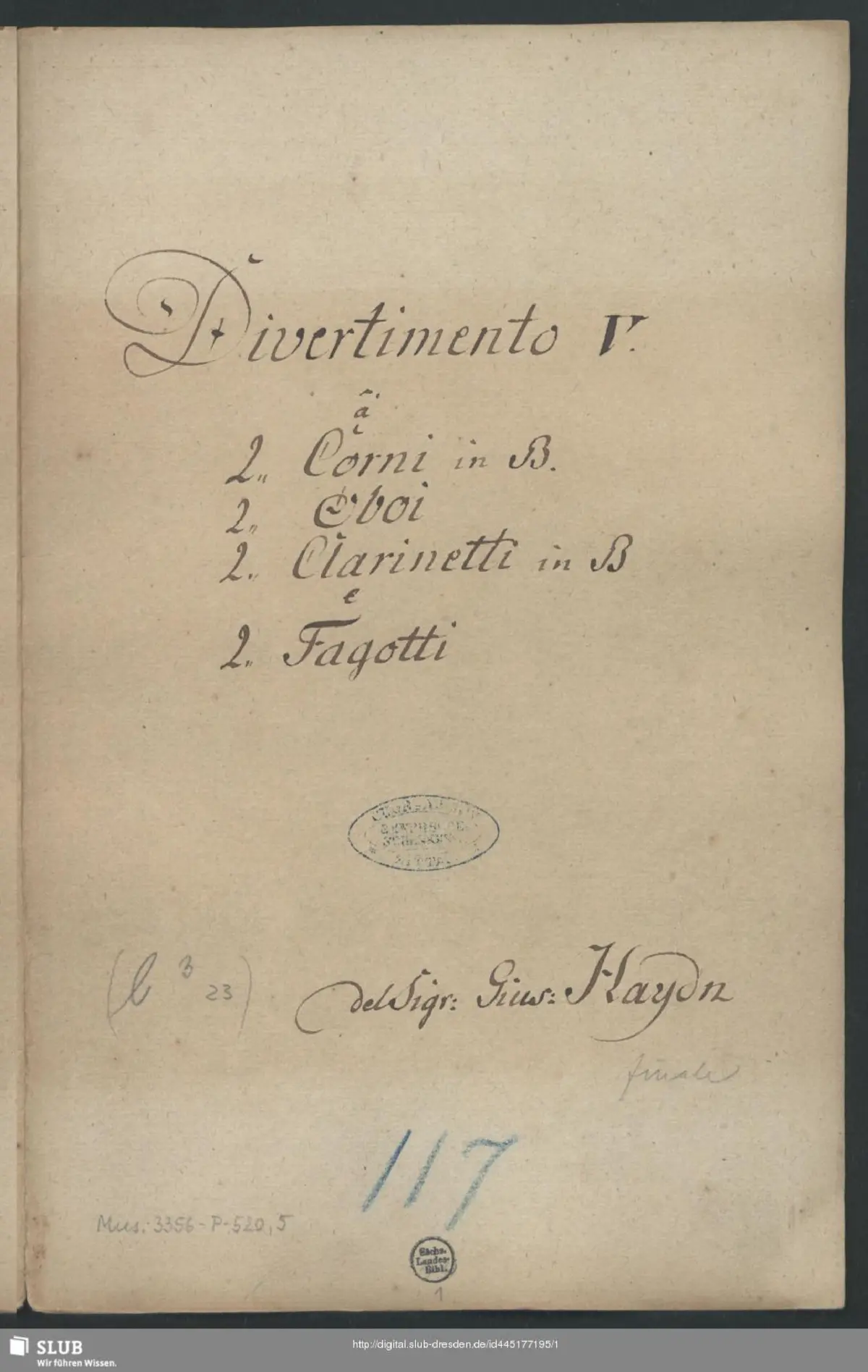 Divertimento in B-flat major - Page 1