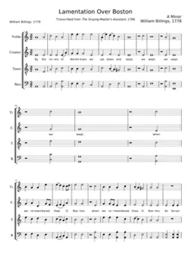 Lamentation over Boston}}Composer: William Billings