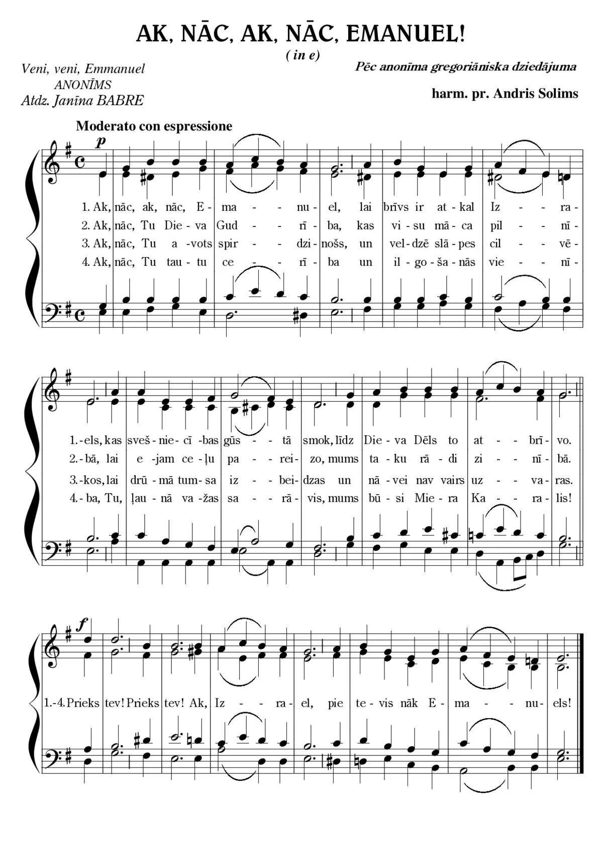 Ak, nāc, ak, nāc, Emanuel - Page 1