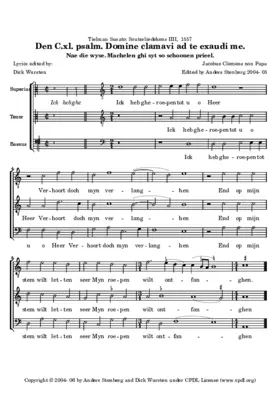 Ick heb gheroepen tot u o Heer (Psalm 140)