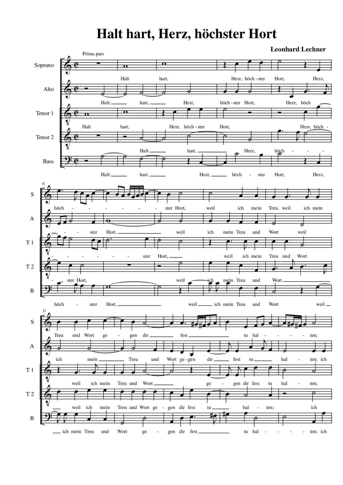 Halt hart, Herz, höchster Hort - Page 1