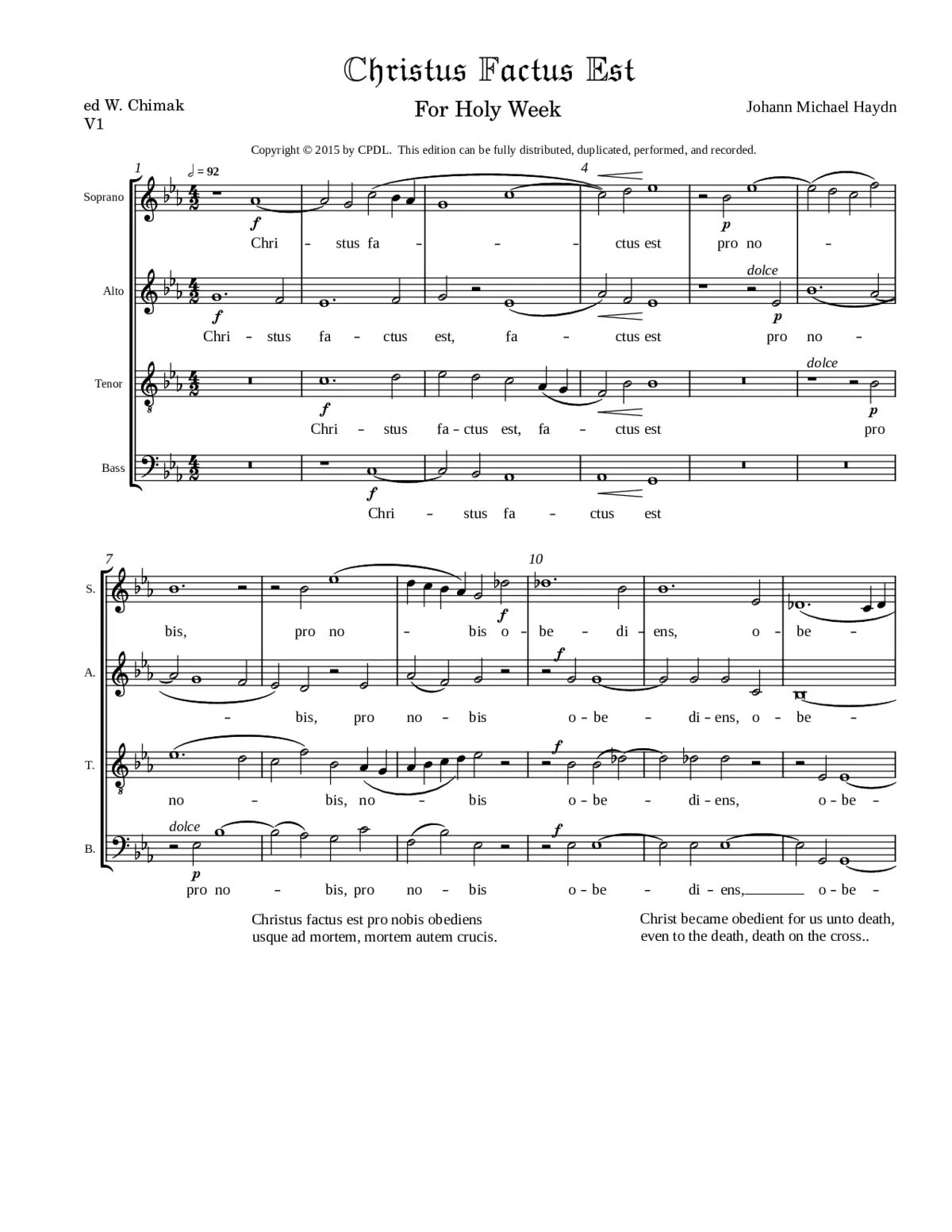 Christus factus est - Page 1