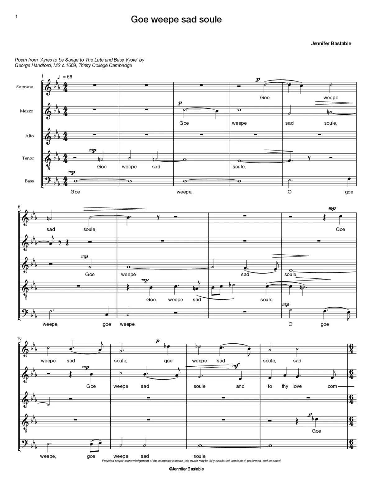 Goe weepe sad soule - Page 1