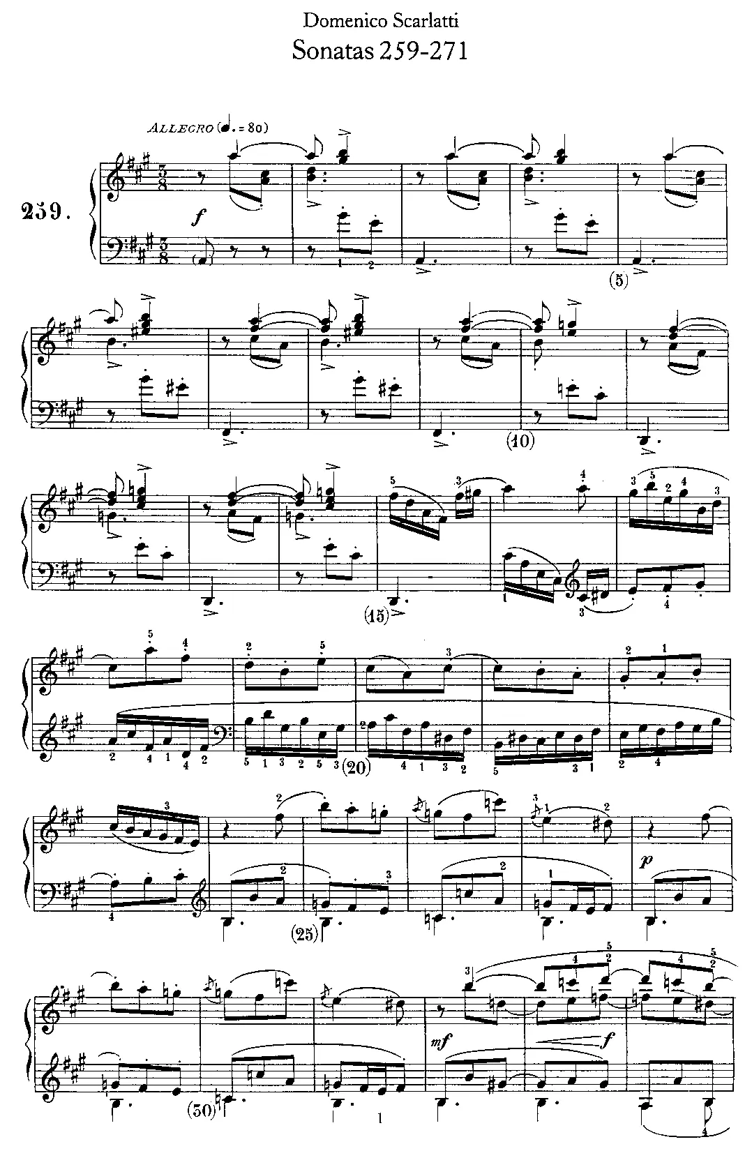 Keyboard Sonata in A major - Page 1